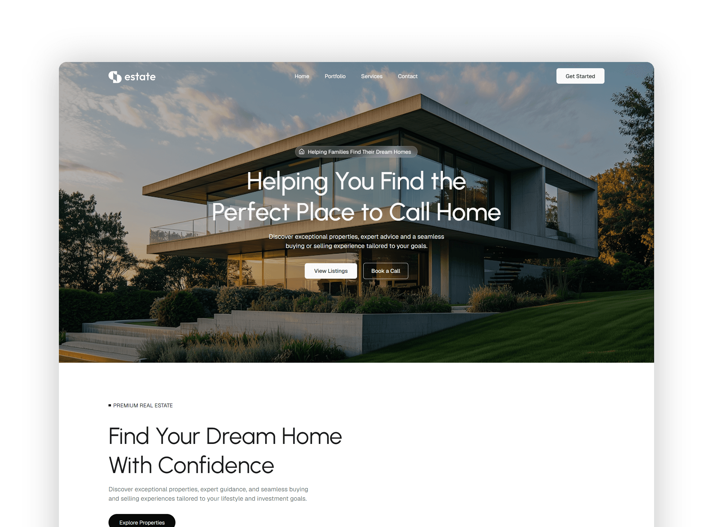 Estate - React JS Real Estate Website Template — Free React JS Template Preview