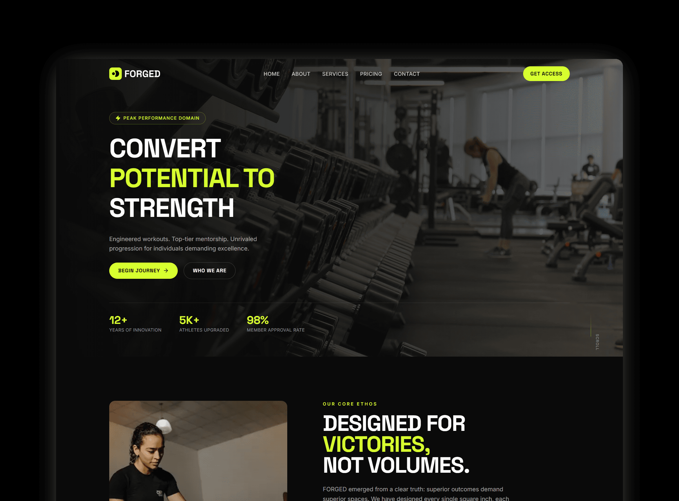 Forged - React JS Gym Website Template — Free React JS Template Preview