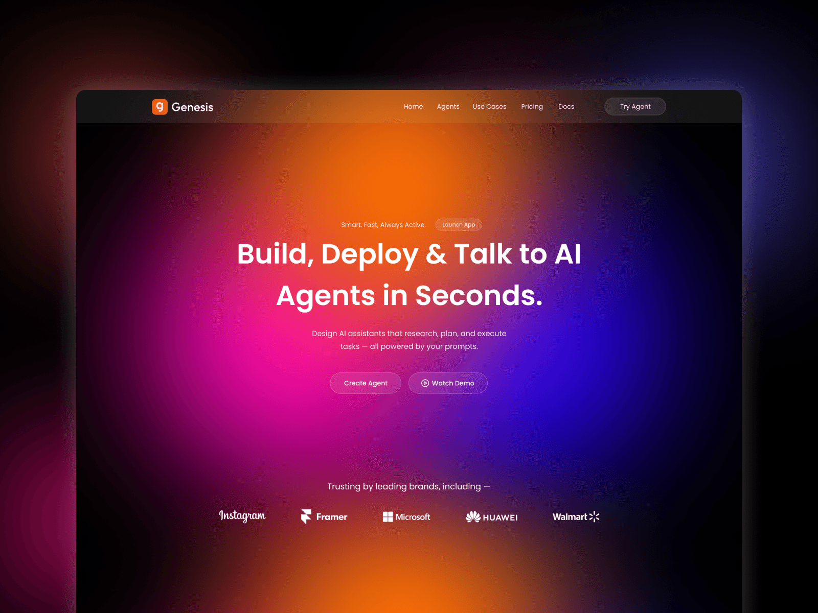 Genesis - React JS AI Agent Template — Free React JS Template Preview