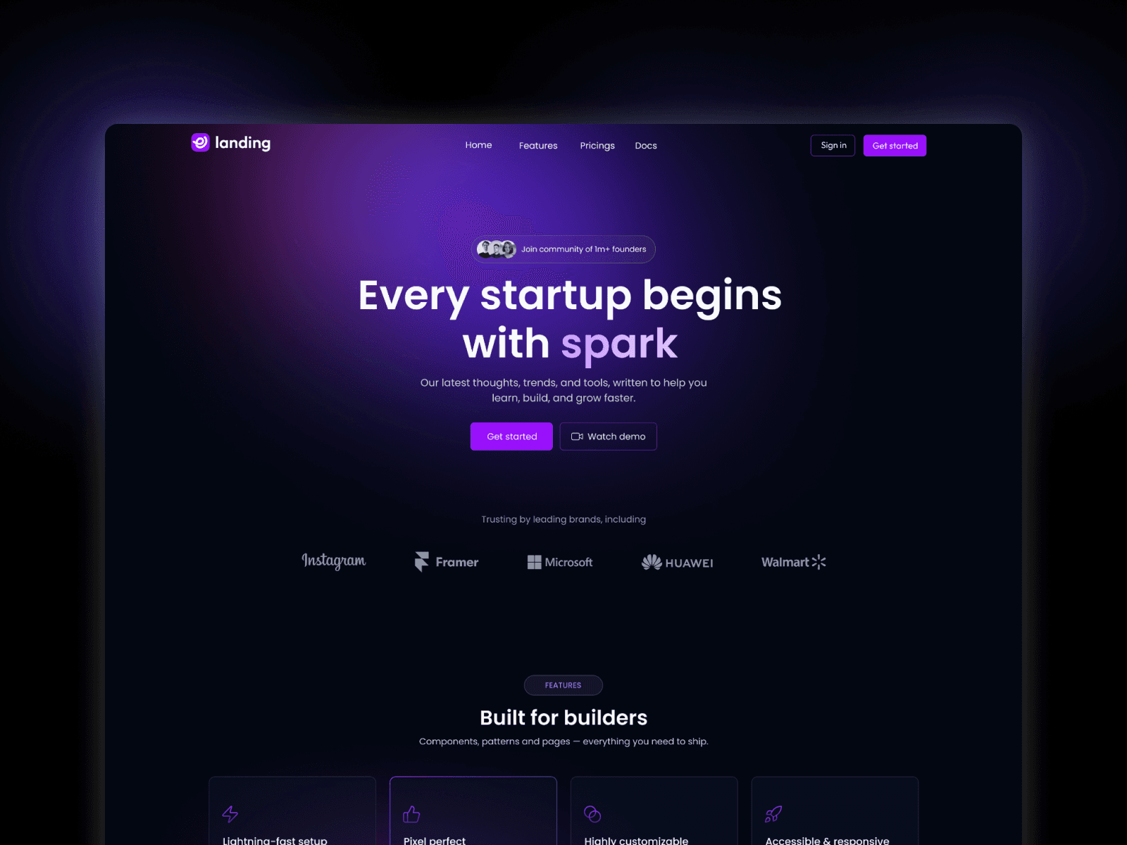Landing - React JS SaaS App Template — Free React JS Template Preview