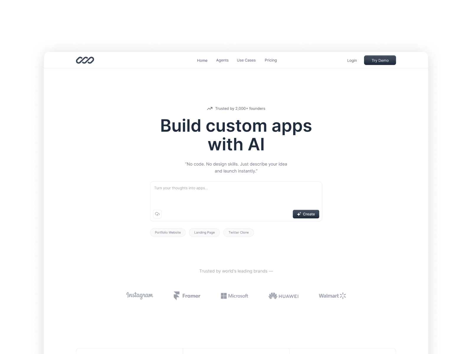 Prompt2App - React JS App Builder Template — Free React JS Template Preview